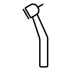 Dental drill outline icon. Dental handpiece Vector illustration.