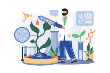 Biological Engineer Illustration concept on white background