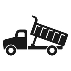 Dumper Truck Unloading icon. Heavy duty vector illustration