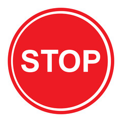 Red Stop Sign icon. Road Sign vector illustration