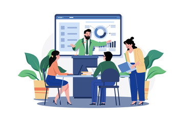 A business team doing a meeting