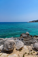 Fototapeta na wymiar Kriaritsi Beach in Sithonia on the Halkidiki peninsula in Greece