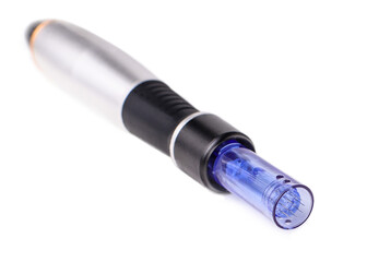 Device for microneedling procedure with dermapen, tip with needles, isolated on white background,...