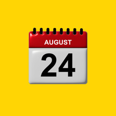august 3d calendar vector design. august calendar design template. 3d calendar design vector illustration