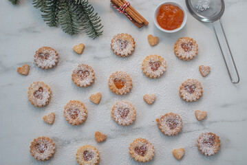 home made linzer christmas cookies