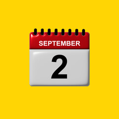 september 3d calendar vector design. september calendar design template. 3d calendar design vector illustration