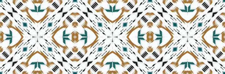 Fototapeta na wymiar Ikat Seamless Pattern tribal abstract Embroidery, Ikat designs Digital textile Asian Design for Prints Fabric saree Mughal Swaths texture Kurti Kurtis Kurtas, Motif Batik