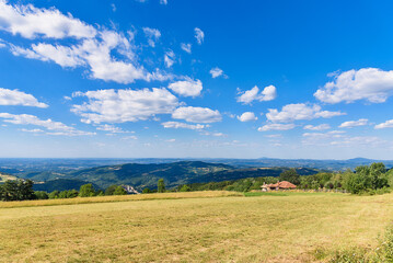 View of the panorama of Šumadija from Mountain Rajac, Serbia