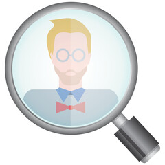 magnifier glass and people icon