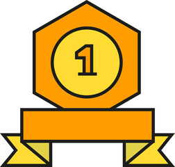number one or first place medal and award icon