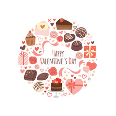 バレンタインのモチーフイラスト