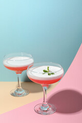 Concept of delicious cocktail, tasty Cosmopolitan cocktail