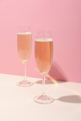 Concept of delicious alcohol drink, tasty Champagne