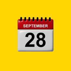 september 3d calendar vector design. september calendar design template. 3d calendar design vector illustration