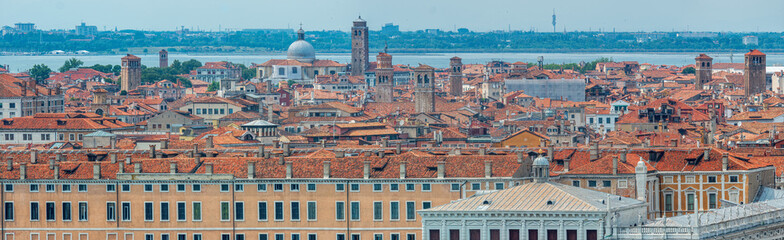 Venezia from Top from a bell tower during summer time 