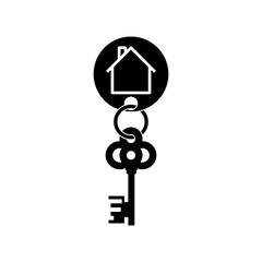 Apartment logo. House keys icon isolated on white background