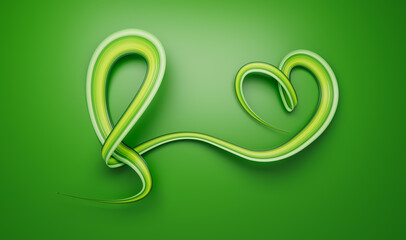 Obraz premium Abstract background. Colorful style twisted shapes in motion. Heart Shape 3d illustration