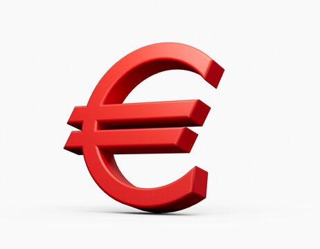 3d Realistic Red Euro Money Icon 3d illustration
