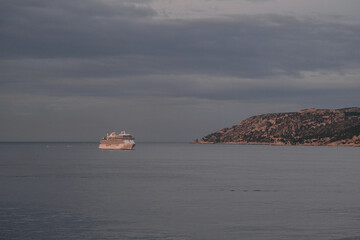 Regent luxury cruiseship or cruise ship liner Splendor arrival into Marseille Provence port during...