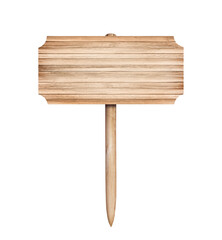 Wooden sign isolated on white