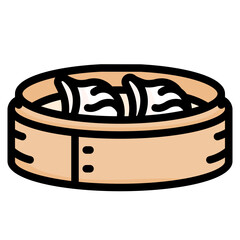 dumplings line icon