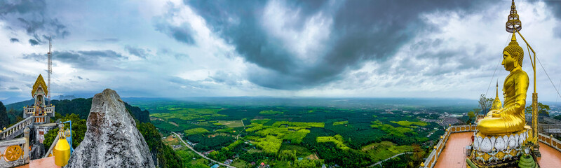 Aerial view of Wat Tham Suea or Tiger Cave Temple in Krabi, Thailand