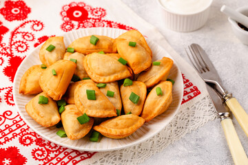 Dumplings, filled with mashed potatoes.