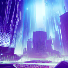 A Futuristic City That is Filled With Skyscrapers - Electrofuturistic Art