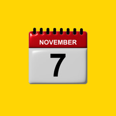 november 3d calendar vector design. november calendar design template. 3d calendar design vector illustration