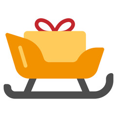 sleigh flat icon