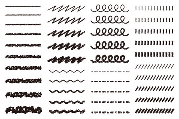 クレヨン素材のいろいろな線セット