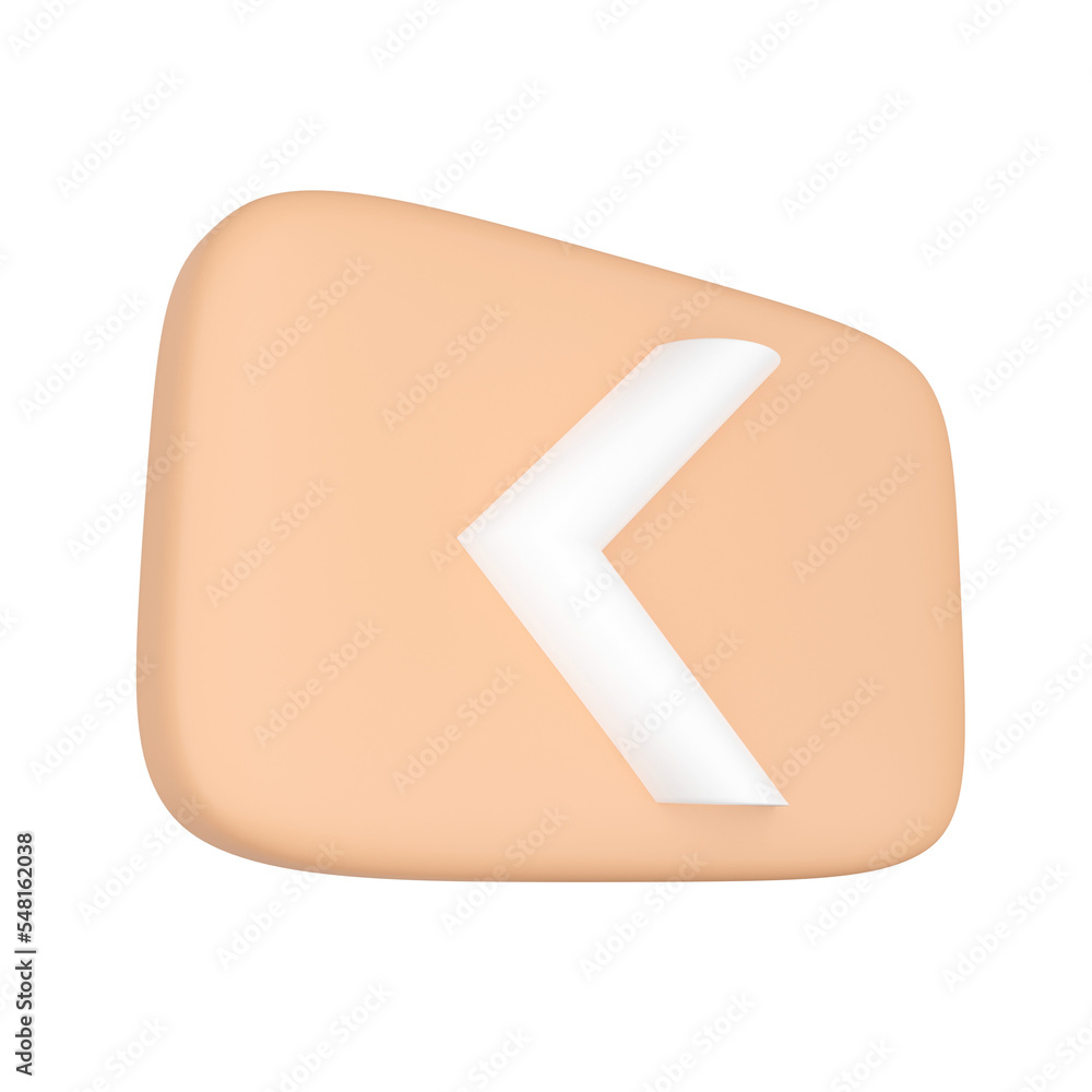 Poster back button. 3d rendering.