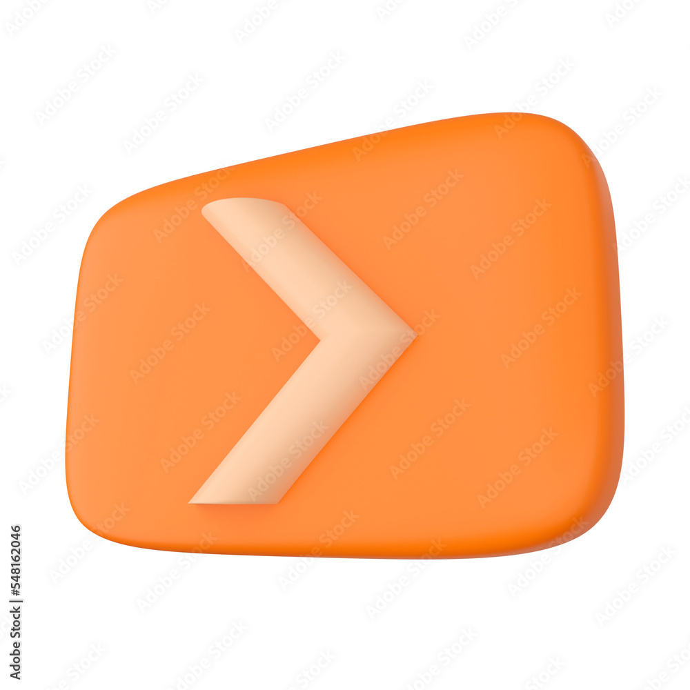 Poster next button. 3d rendering.