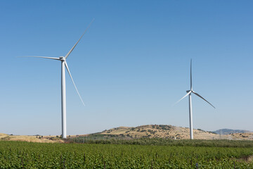 Wind turbines in northern Israel