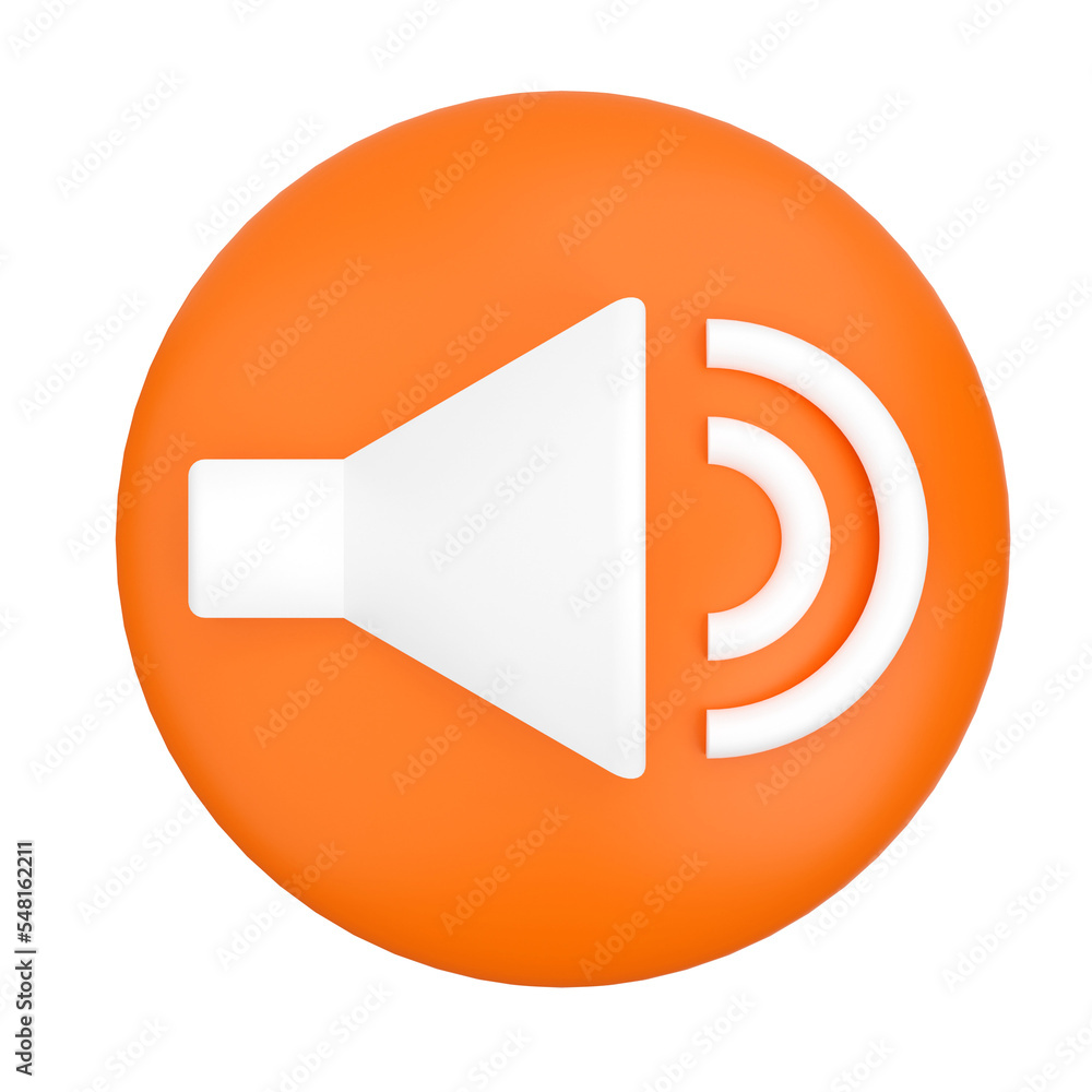 Aufkleber sound button. 3d rendering.