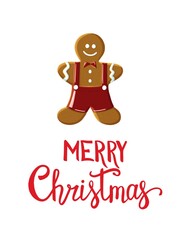 Funny Gingerbread Christmas and New year postcard