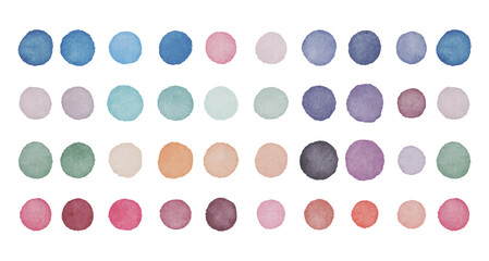 Watercolor pastel color dots, blobs,circles, bubbles, dotted. Perfect for card, fabric, tags, invitation, printing, wrapping.