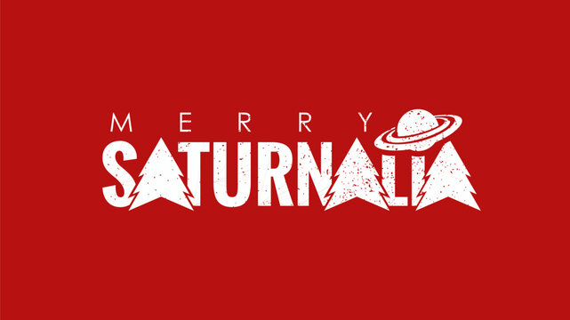merry saturnalia background stock vector on red background