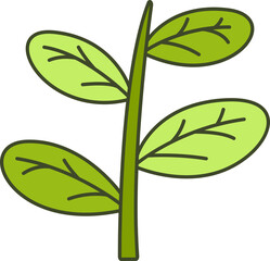 Decorative Branches and Leaves Illustration