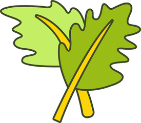 Decorative Branches and Leaves Illustration