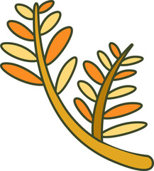 Decorative Branches and Leaves Illustration