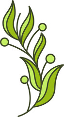 Obraz na płótnie Canvas Decorative Branches and Leaves Illustration