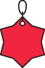 red label and price tag icon