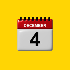 december 3d calendar vector design. december calendar design template. 3d calendar design vector illustration