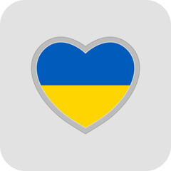 Flag of Ukraine in the shape of a heart. A symbol of solidarity with Ukraine during the war with Russia. Vector illustration.