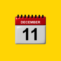 december 3d calendar vector design. december calendar design template. 3d calendar design vector illustration