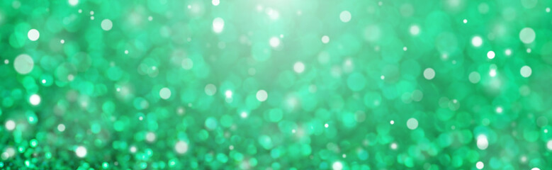 banner abstract background green color bokeh shine