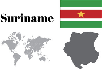 スリナム　国旗/地図/領土