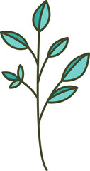 Decorative Branches and Leaves Illustration
