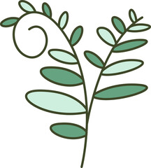 Decorative Branches and Leaves Illustration